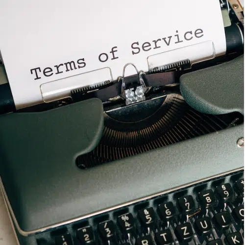 Typewriter with terms of service