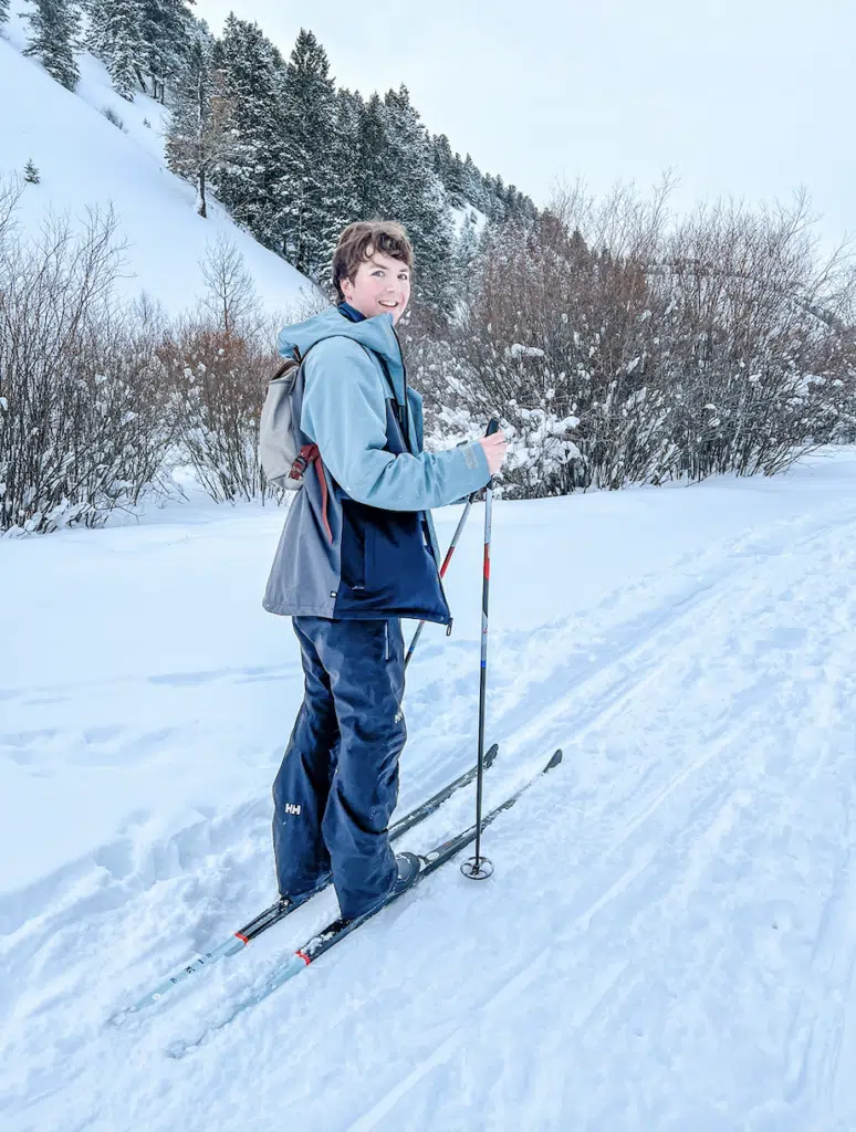 Thomas cross-country skiing at Game Greek trail in Jackson Hole, WY