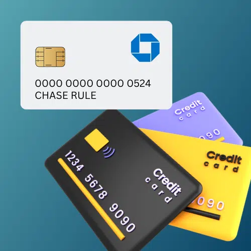 Graphic of credit cards indicating the Chase 5/24 Rule