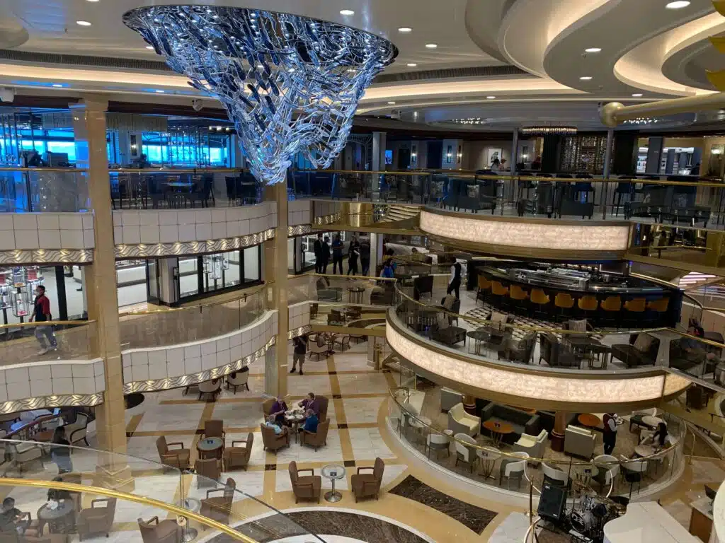 Atrium of the Discovery Princess cruise ship