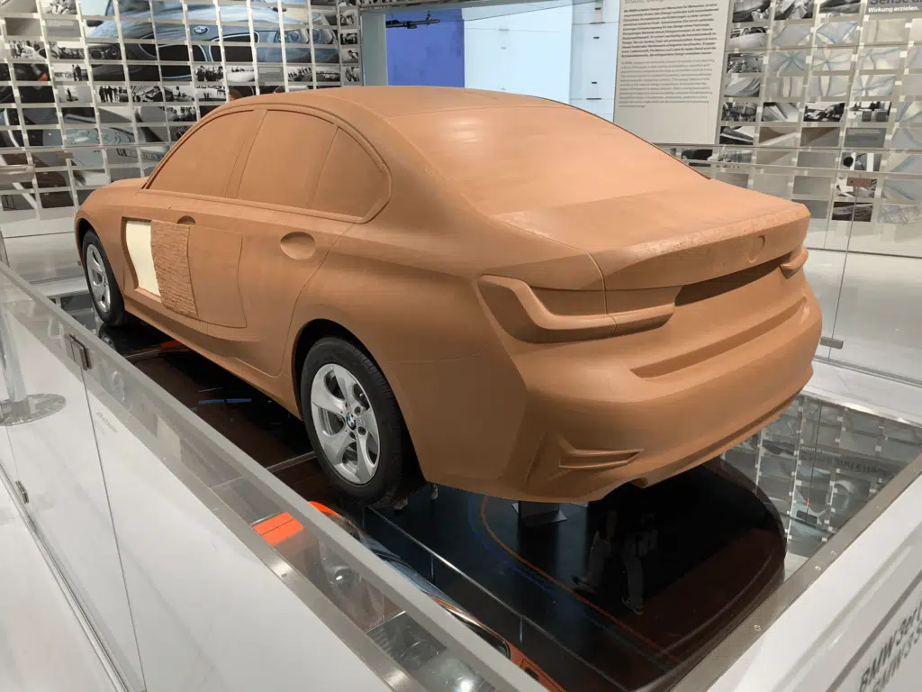 Clay car model at BMW Museum in Munich, Germany