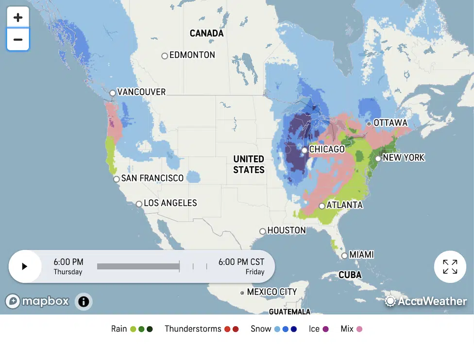 December 2022 weather forecast for the US and Canada