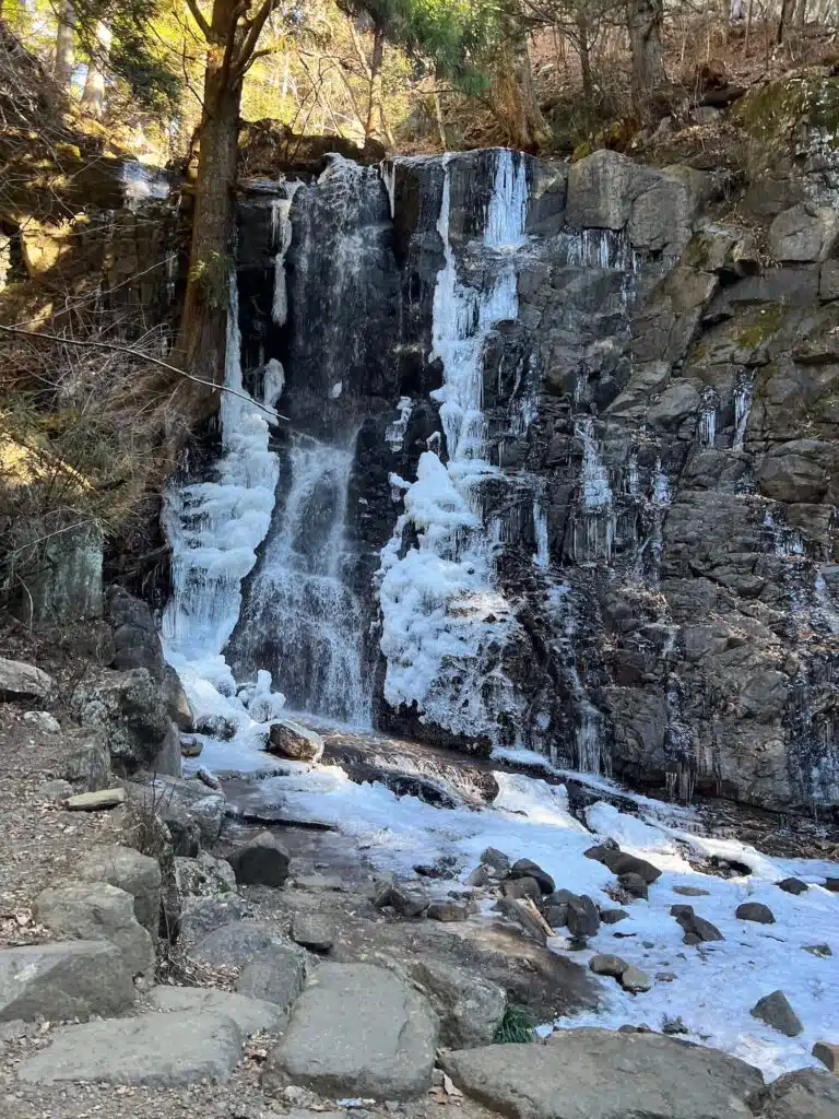 Frozen waterfall in Japan near Mt Fuji