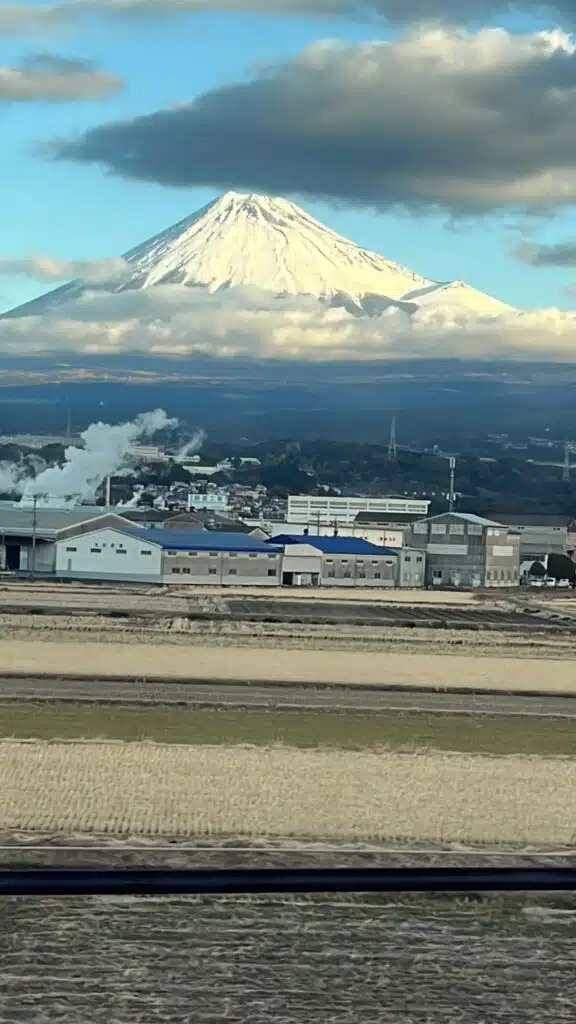 Mt Fuji as seen from the shinkansen bullet train from Tokyo to Kyoto