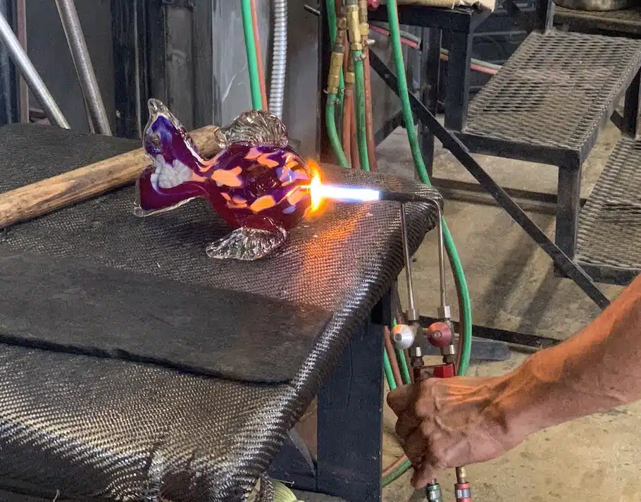 Glass blowing workshop in Maui