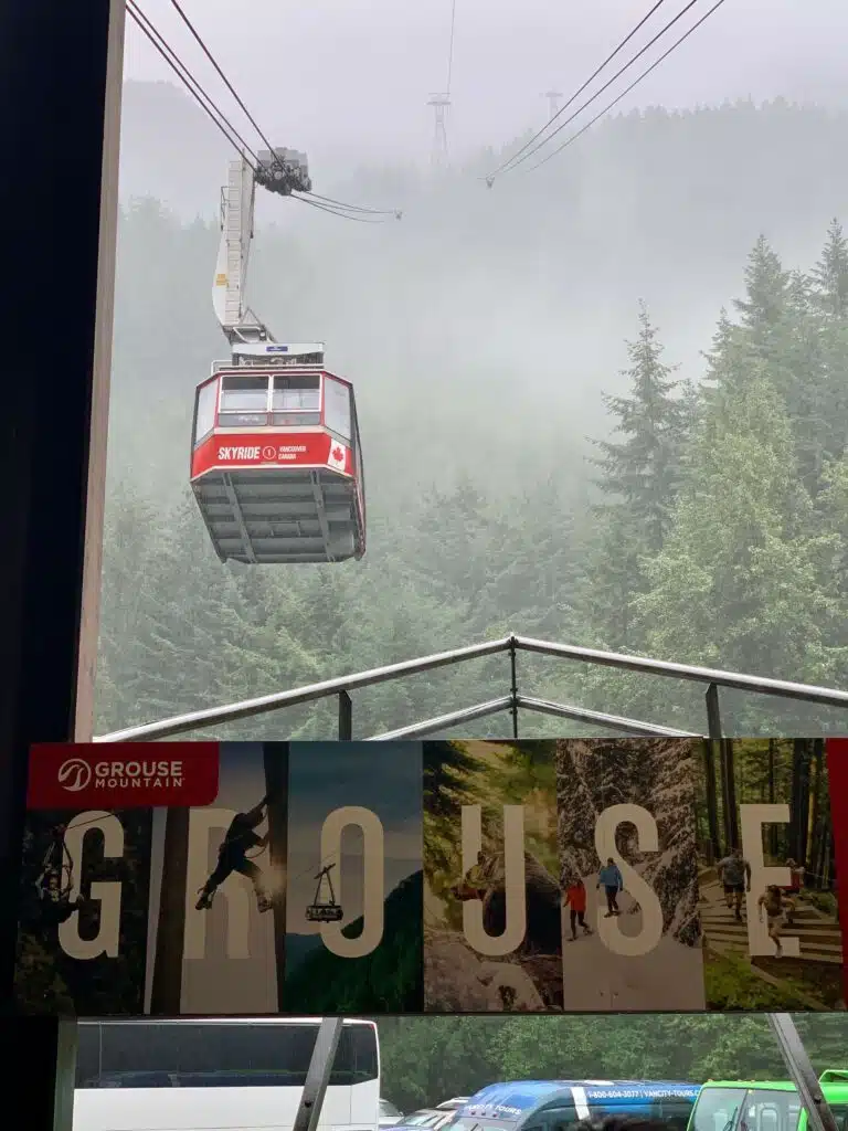 Grouse mountain cable car in Vancouver, BC Canada