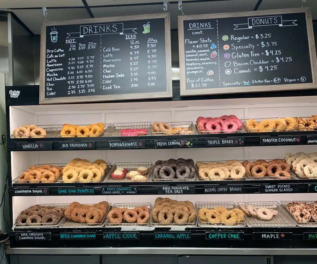 Holy Donut selection in Portland, Maine