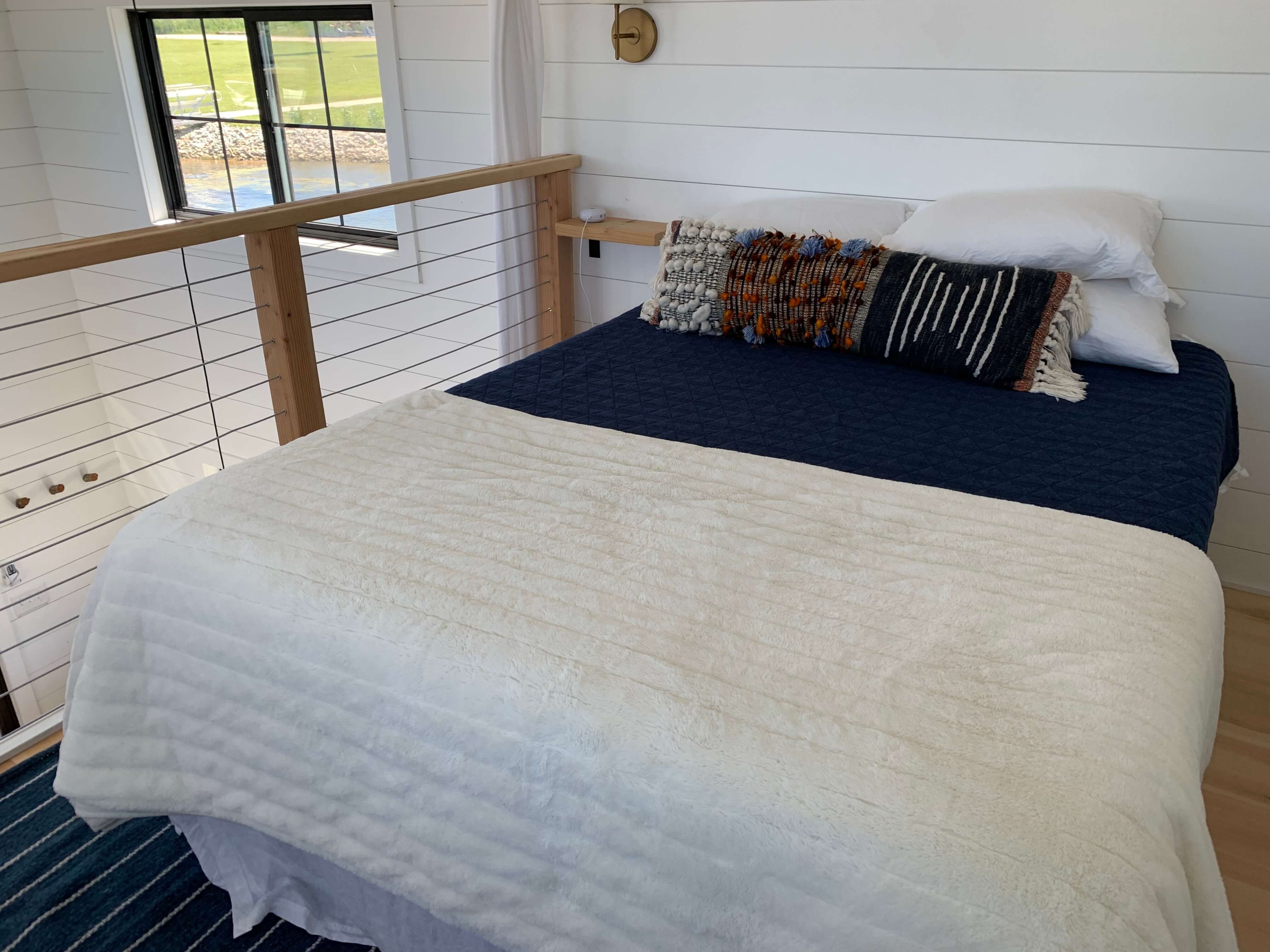 Upstairs bedroom of the Floathaus of Saugatuck