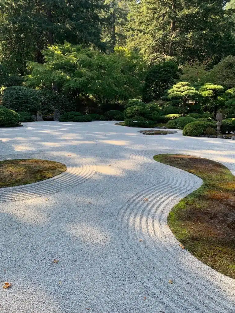 Zen garden in the Japanese garden in Portland, Oregon