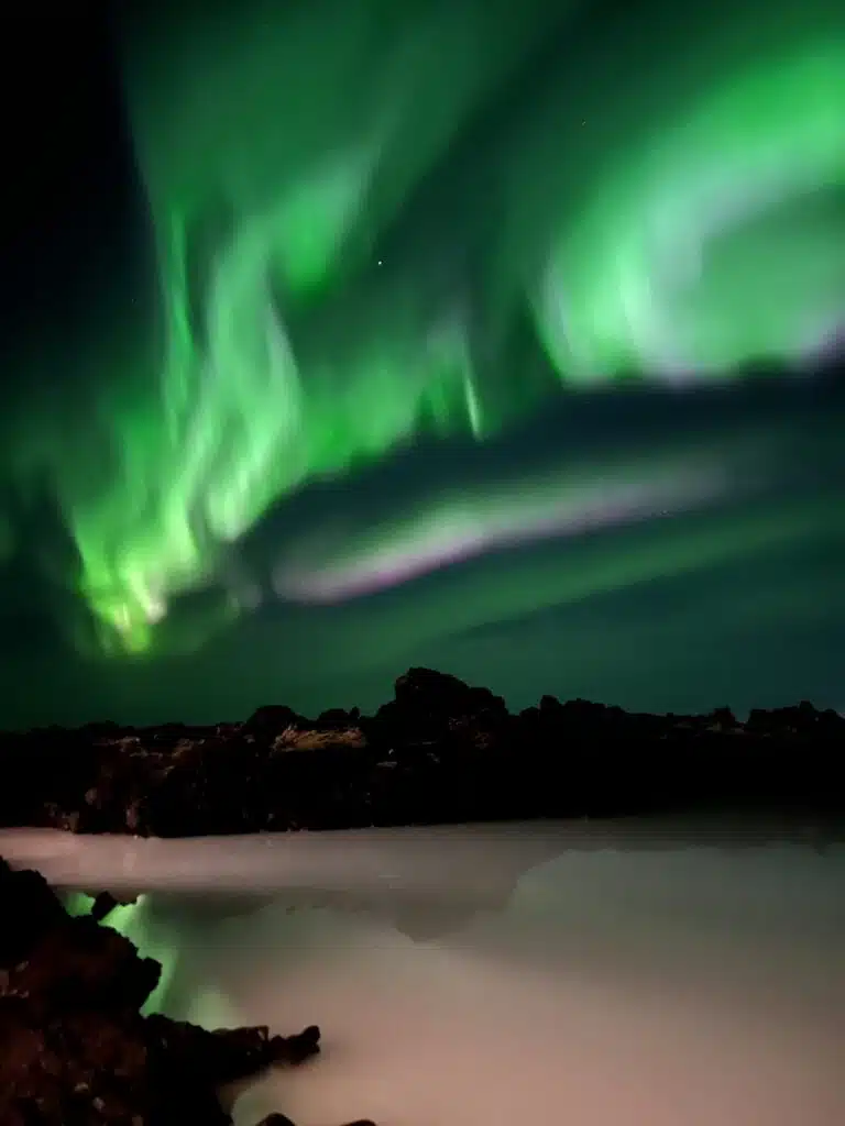 Northern Lights in Iceland viewed from Silica Hotel