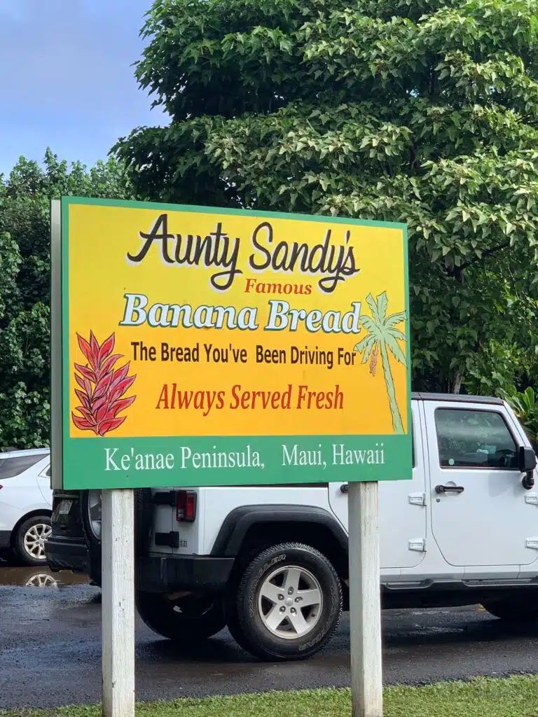 Aunty Sandy's Sign on the Road to Hana in Maui