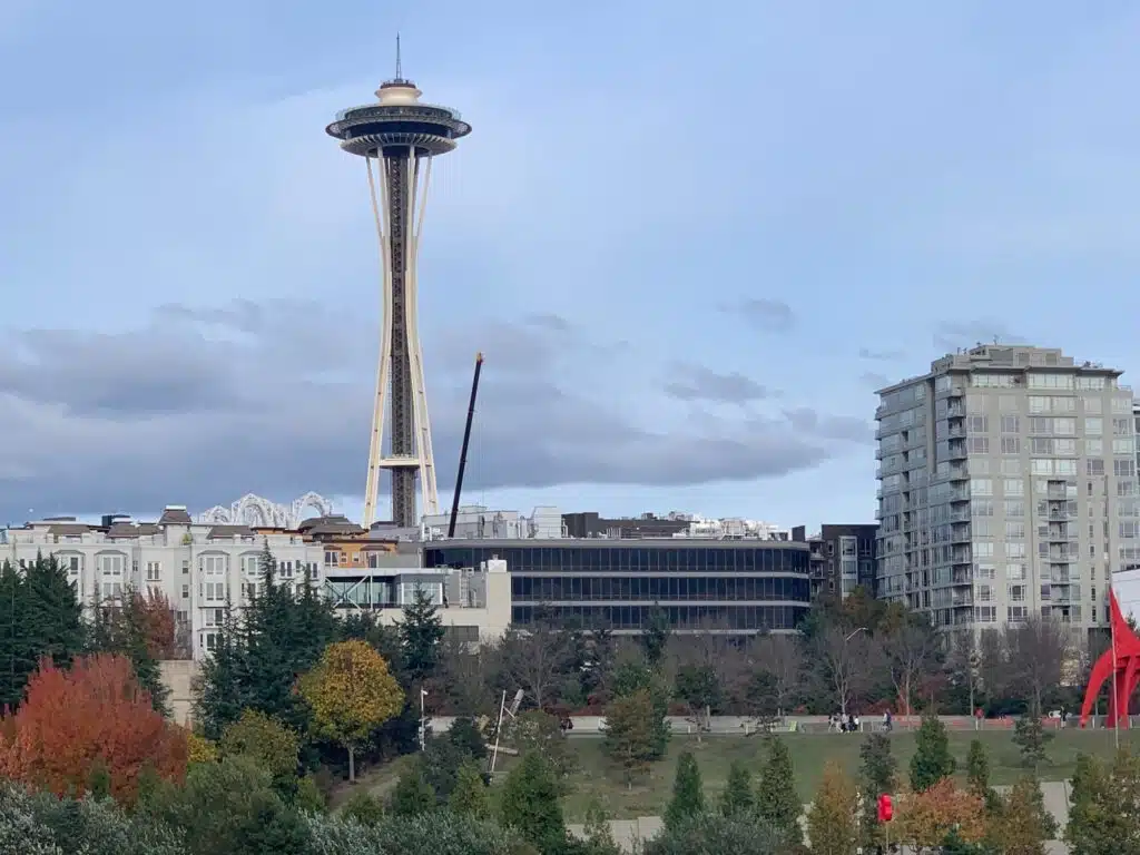 The Seattle Space Needle seen from the water