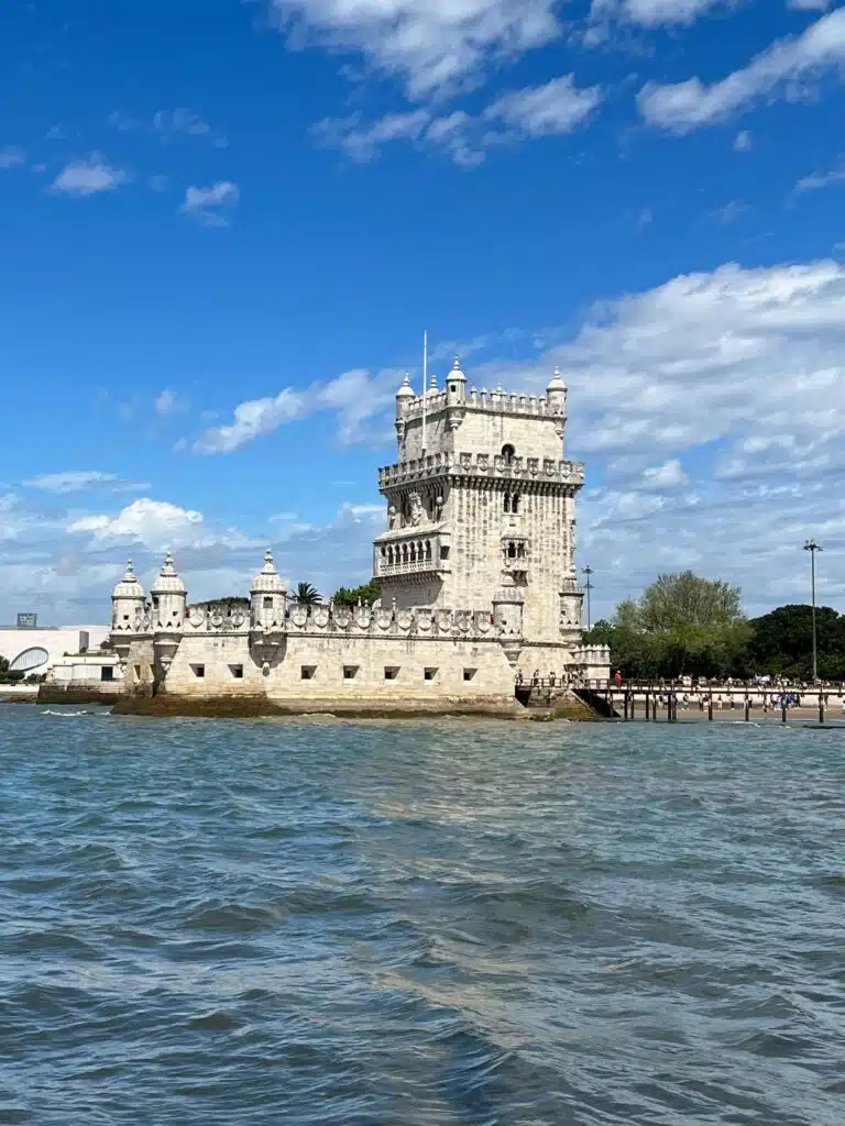 Belém Tower in Lisbon, Portugal as seen from the Tagus River