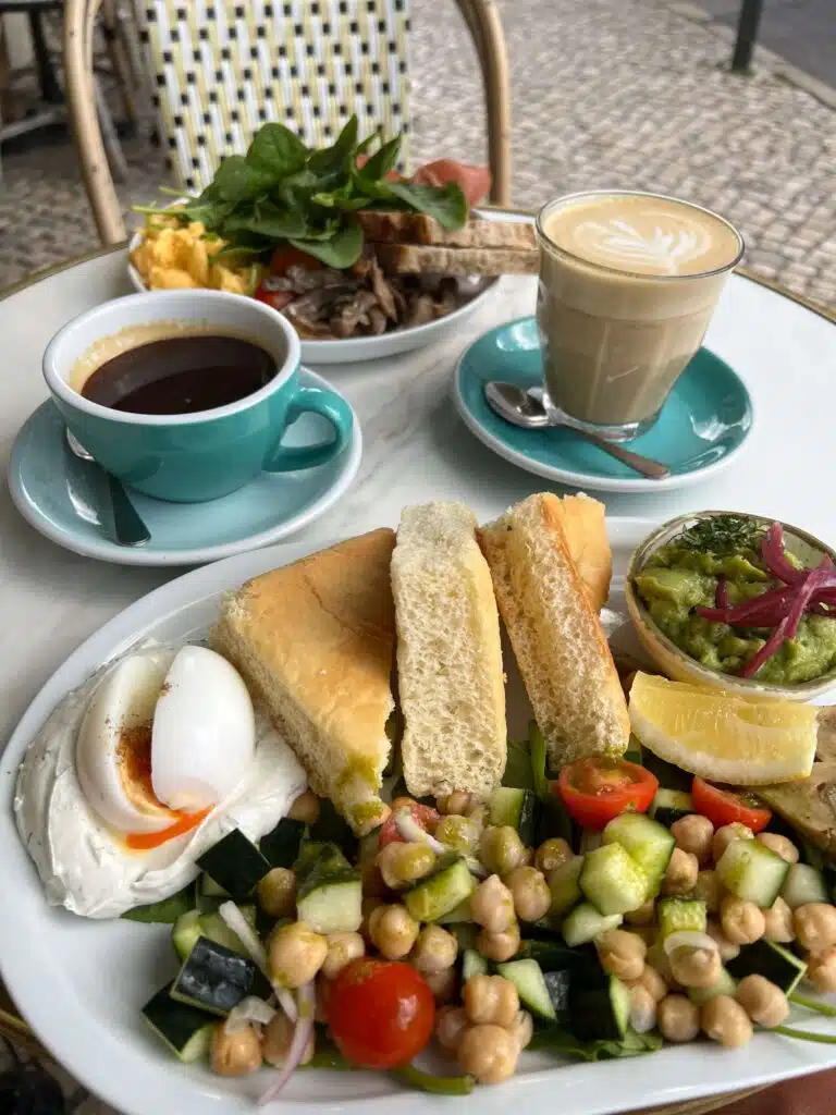 Breakfast and coffee at Cafe Janis in Lisbon, Portugal