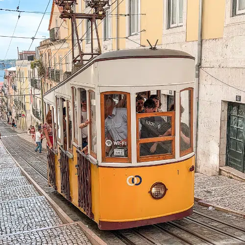 Trolley (aka elevator) in Lisbon, Portugal to get you up and down the hills easily