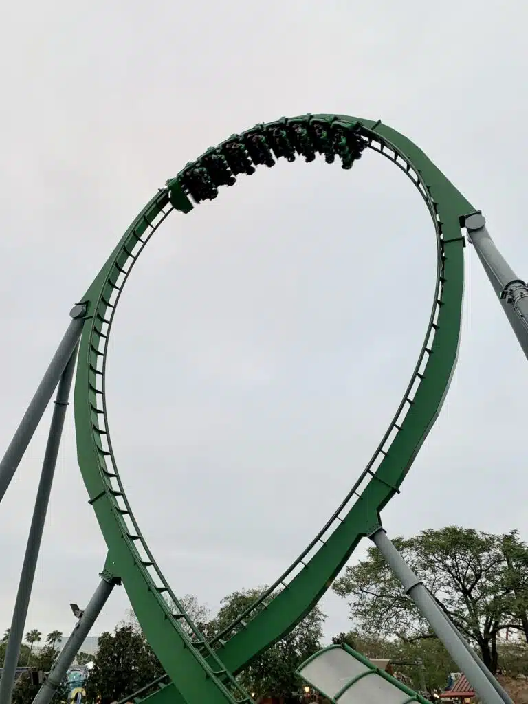 The Hulk rollercoaster at Universal Orlando. 