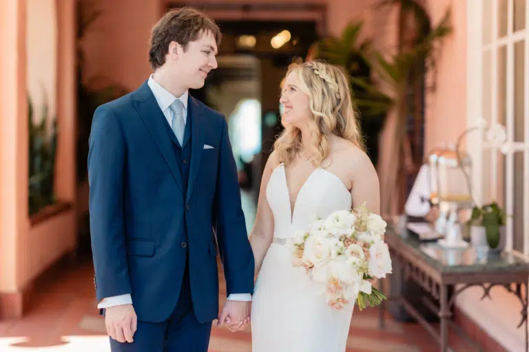 The author and her husband on their wedding day