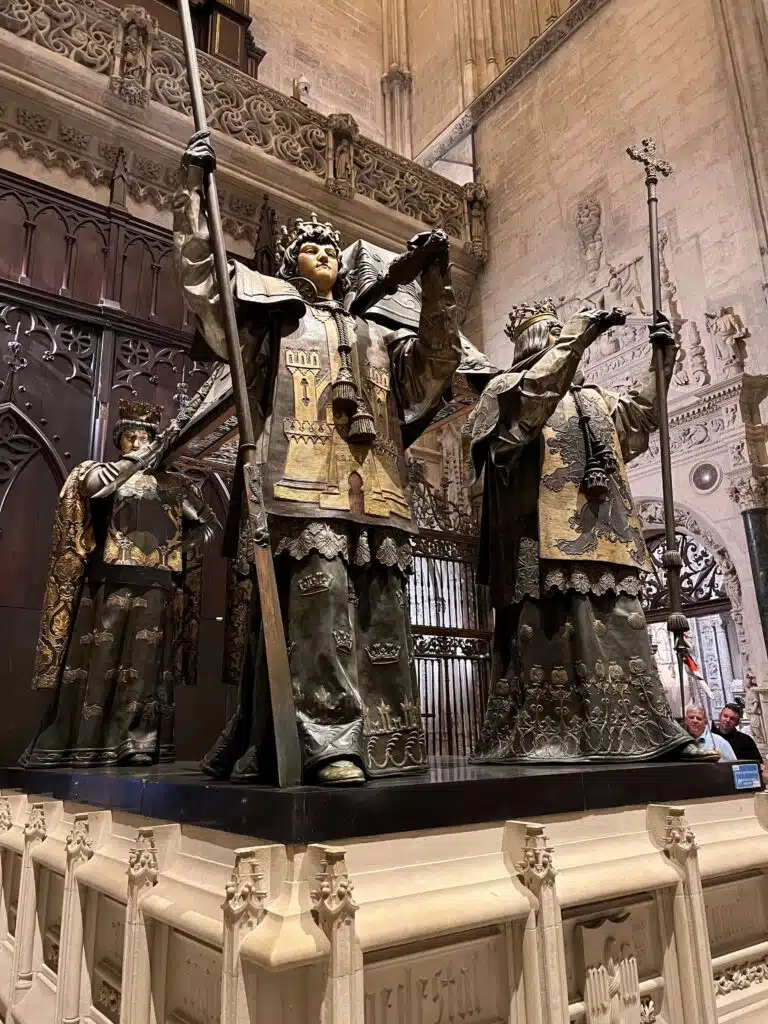 Christopher Columbus's tomb in the Seville Cathedral. Seville is an easy day trip from Algarve