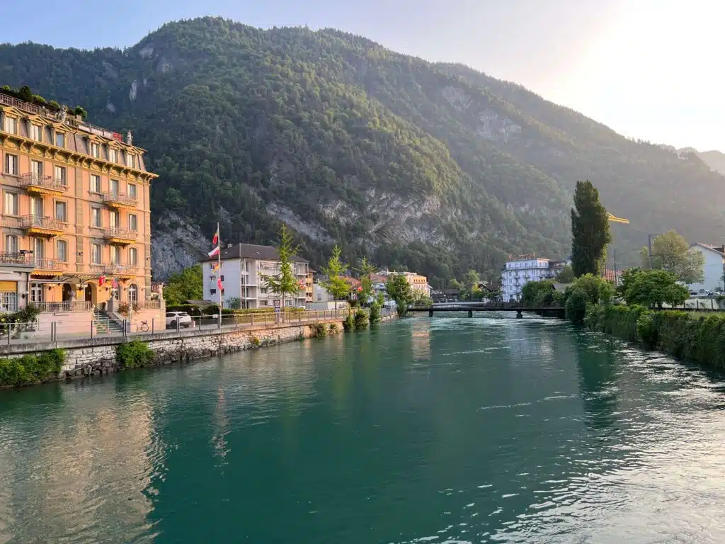 River flowing through Interlaken, Switzerland 