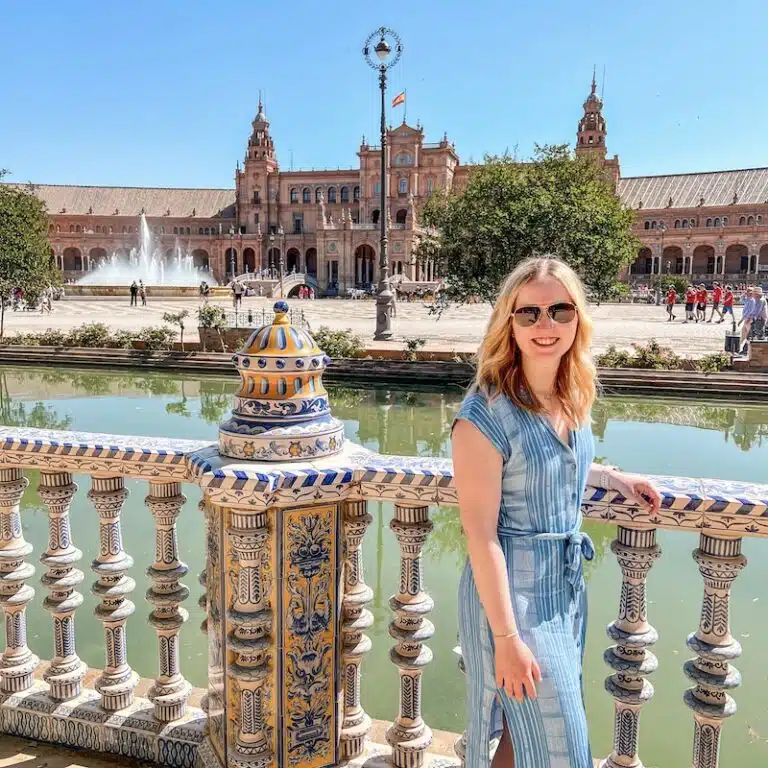 The author at Plaza de España in Seville, Spain