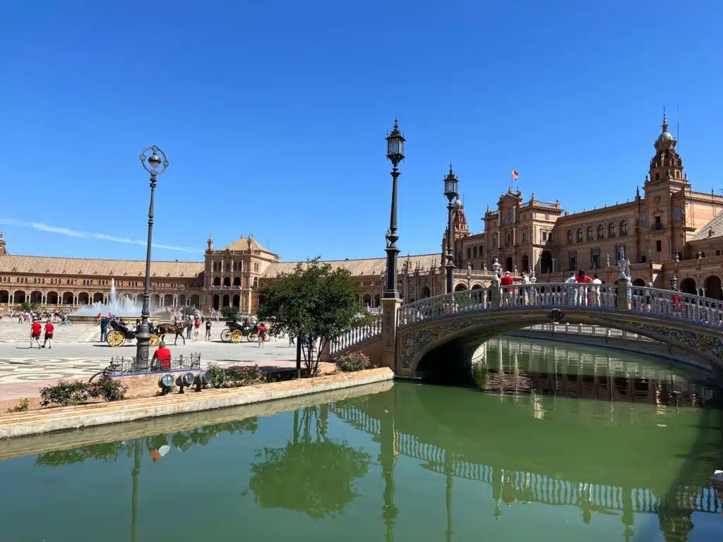 Plaza de España in Seville, which is just a short day trip from Algarve