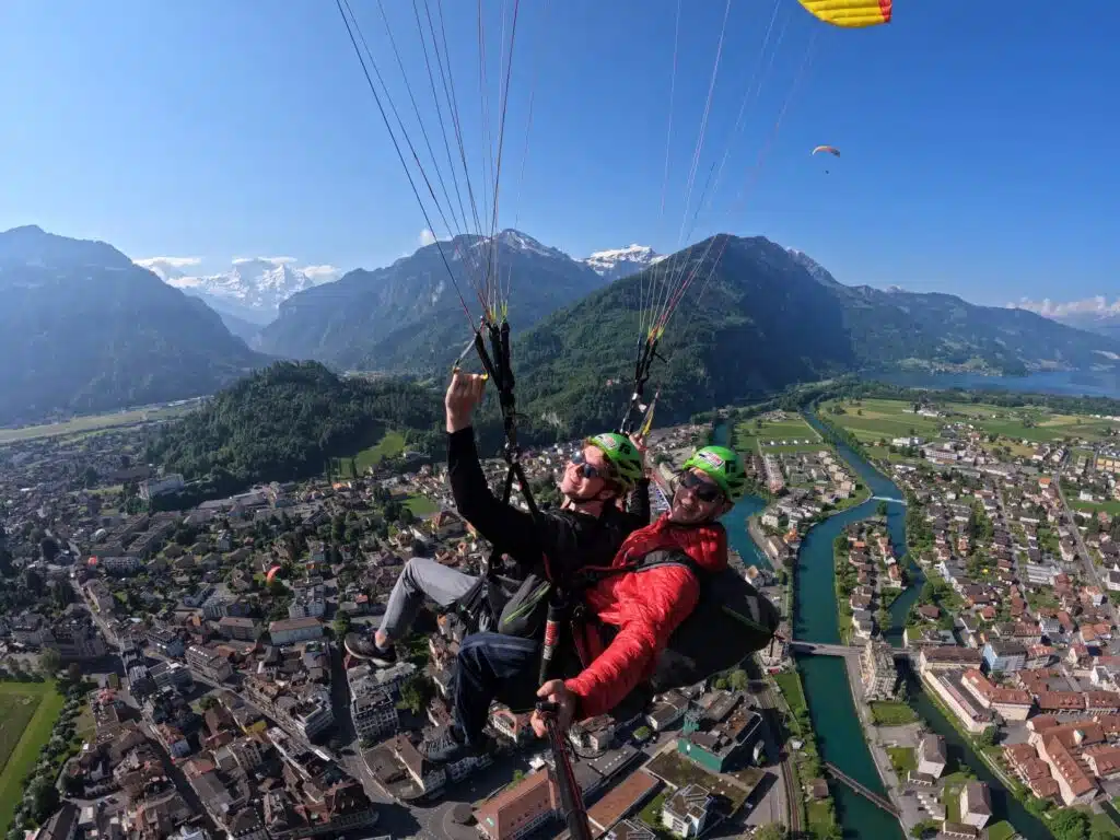 Tandem paragliding over Interlaken, Switzerland