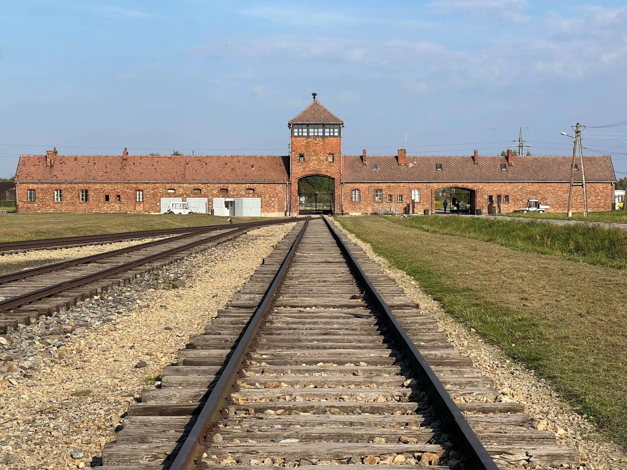 the train tracks at Birkenau concentration camp