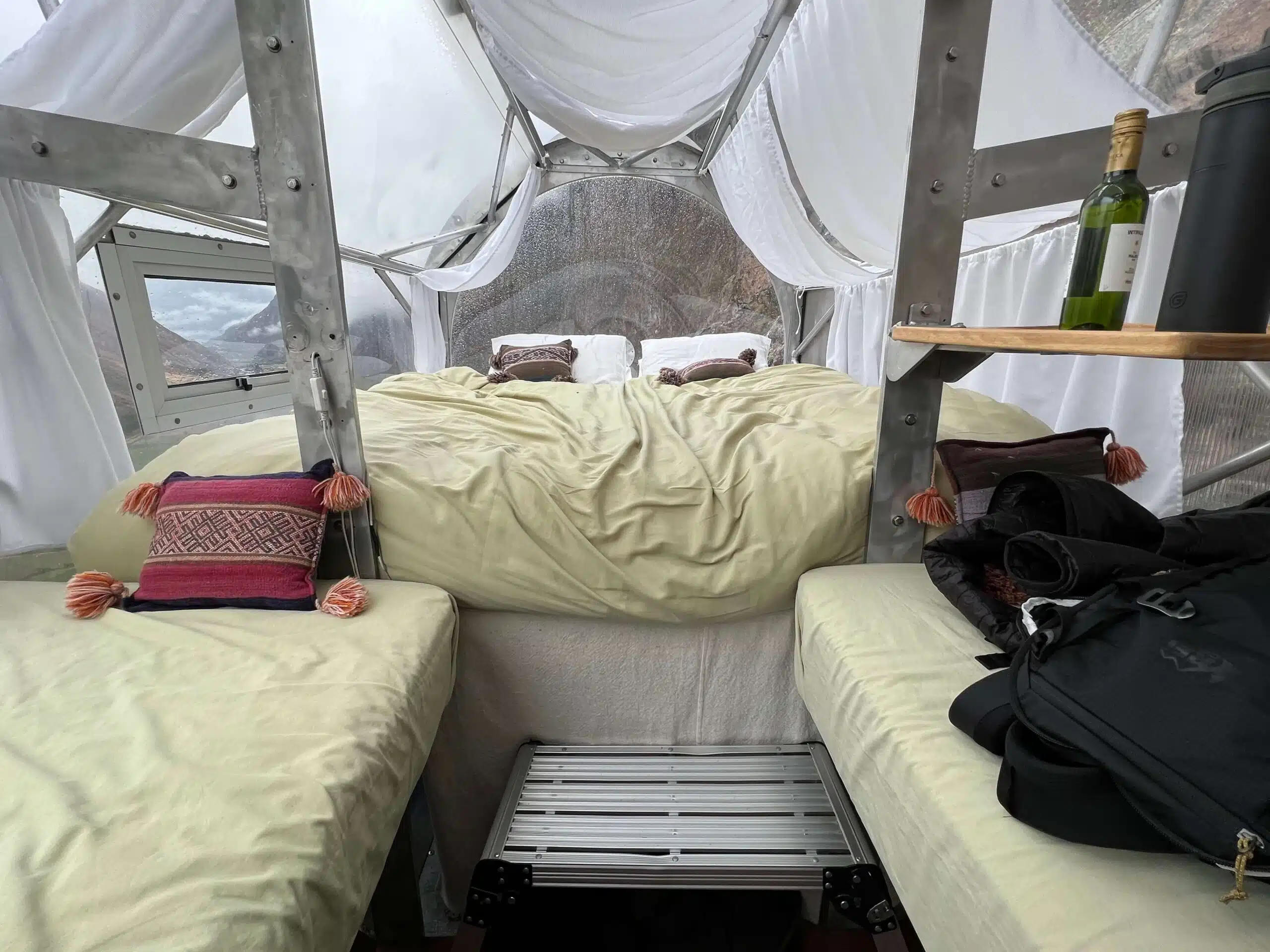 A view of our pod in the morning at Skylodge Adventure Suites