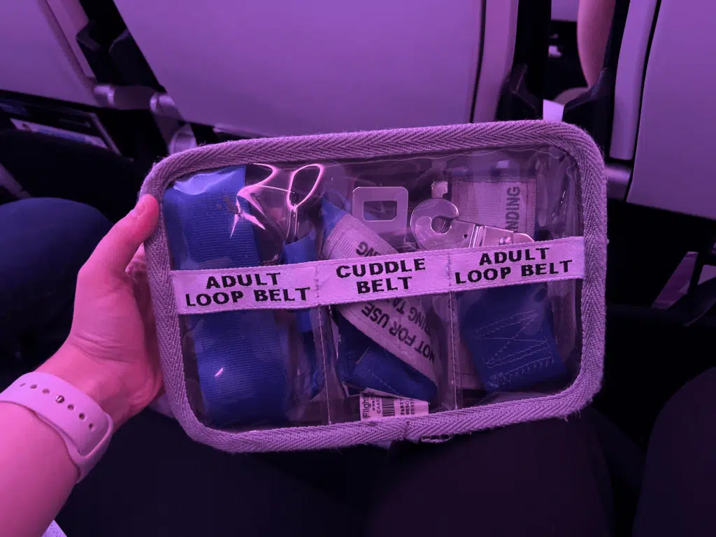 Air New Zealand Skycouch cuddle belt