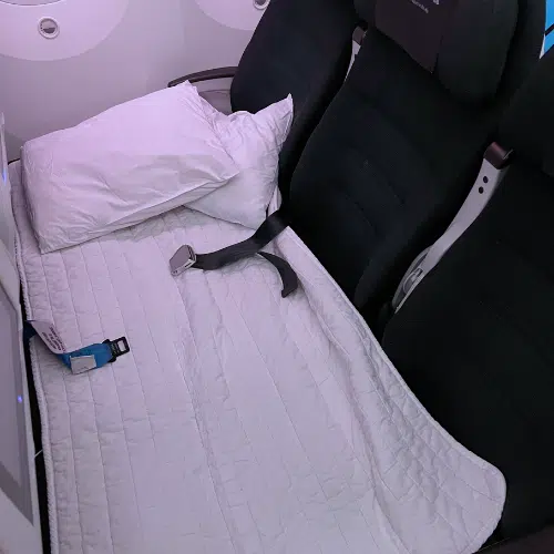 Air New Zealand Skycouch in bed mode