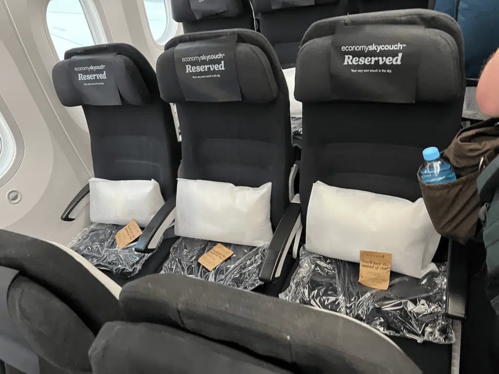 Air New Zealand Skycouch row upon boarding