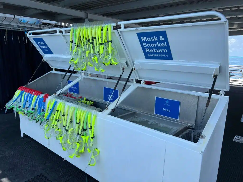 Snorkel equipment at Reefworld