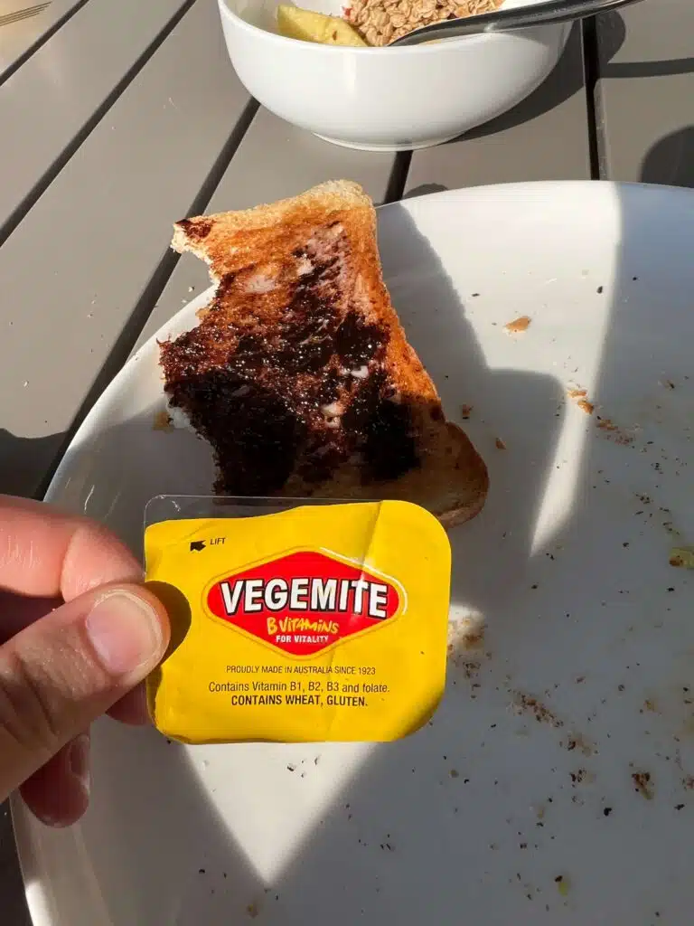 Trying Vegemite for the first time