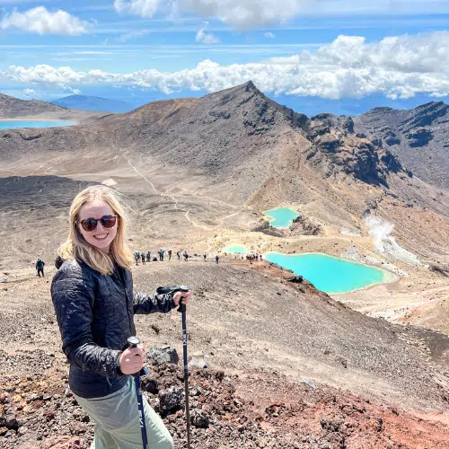 The author at the summit of Tongariro Alpine Crossing