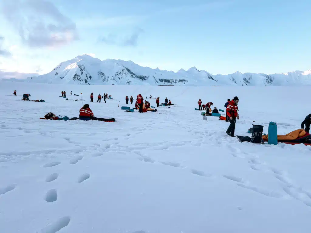 Campers on Antarctica