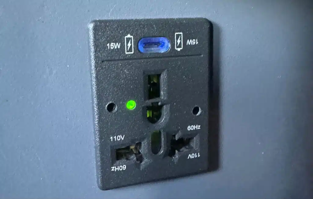 outlet in JetBlue Mint Studio suite