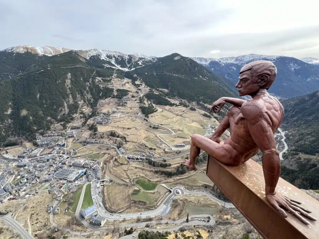 Mirador Roc del Quer lookout view in the winter with no snow