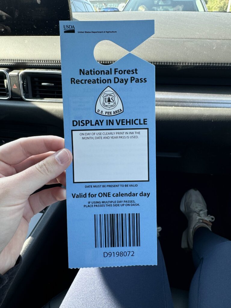 Front of National Forest Recreation Pass