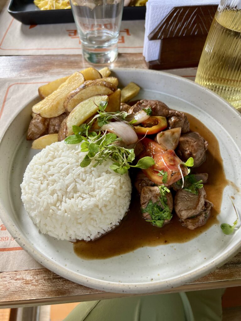 Alpaca meal in Peru