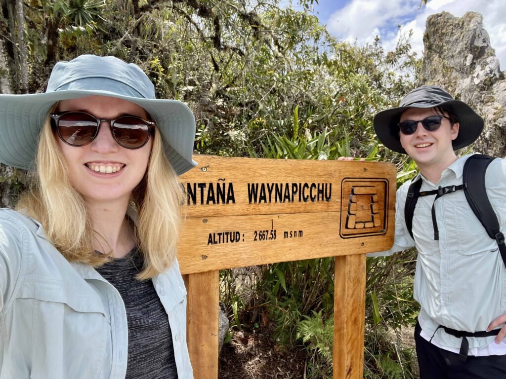 Jackie & Thomas Swayze at the top of Wayna Picchu mountain at Machu Picchu