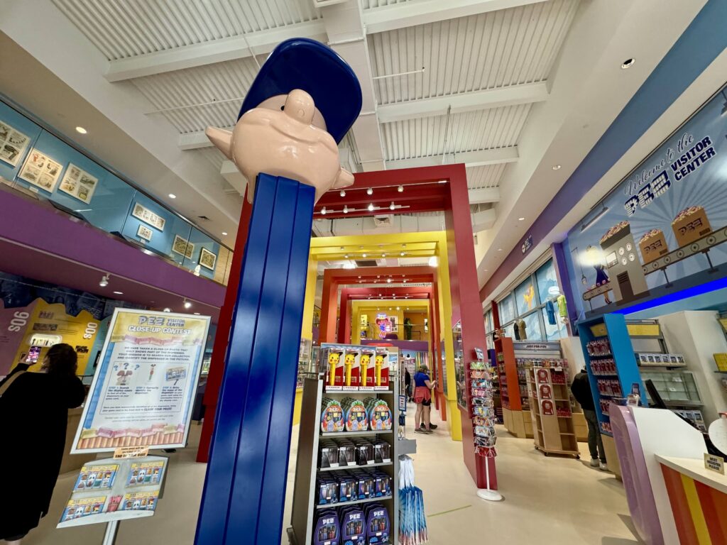 World's Largest PEZ dispenser at the entrance to the PEZ Factory & Visitor Center in Orange, CT