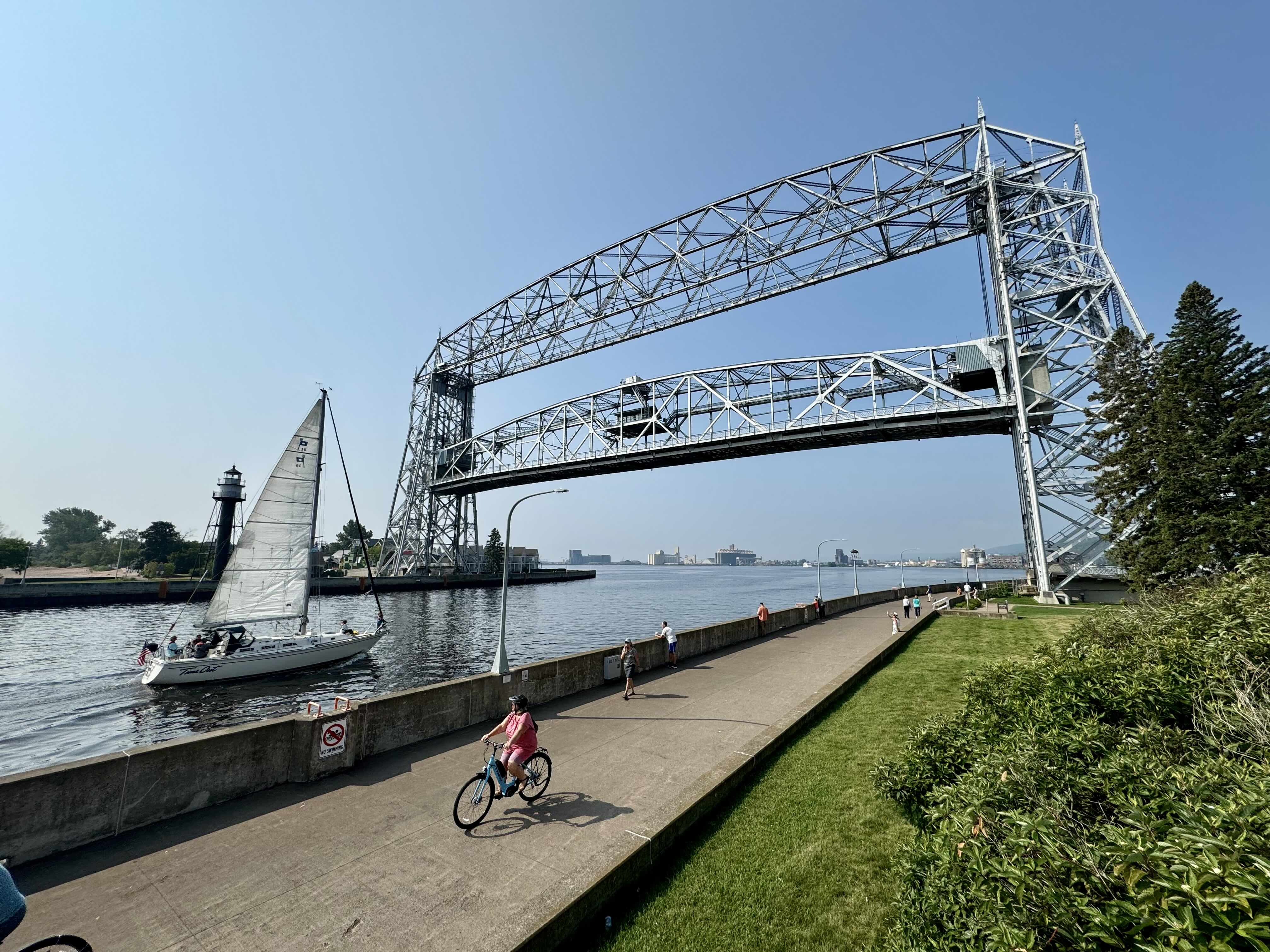 Aerial Harbor Lift Bridge in Duluth, Minnesota