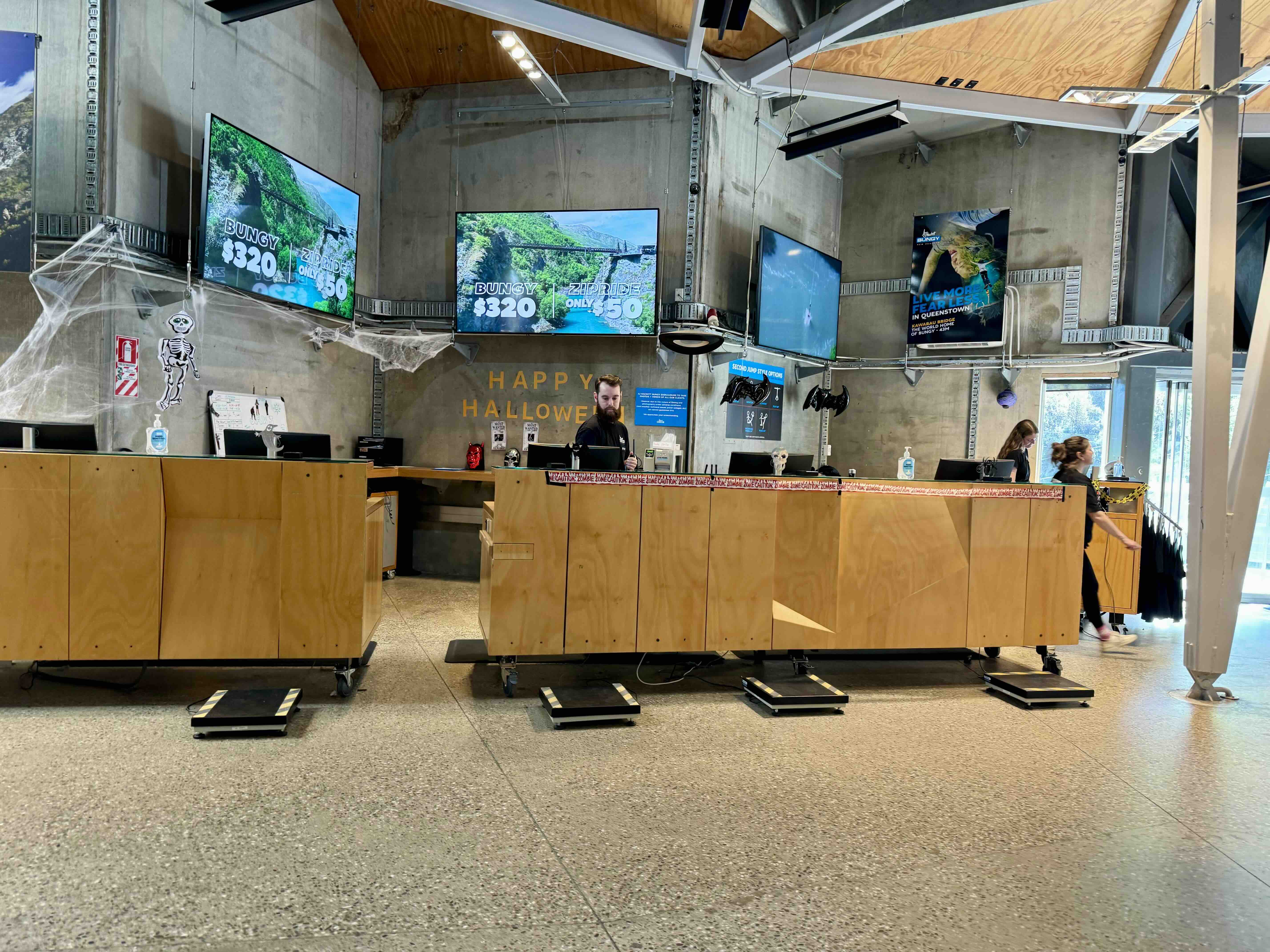 The AJ Hackett Kawarau Bridge Bungy check in desk