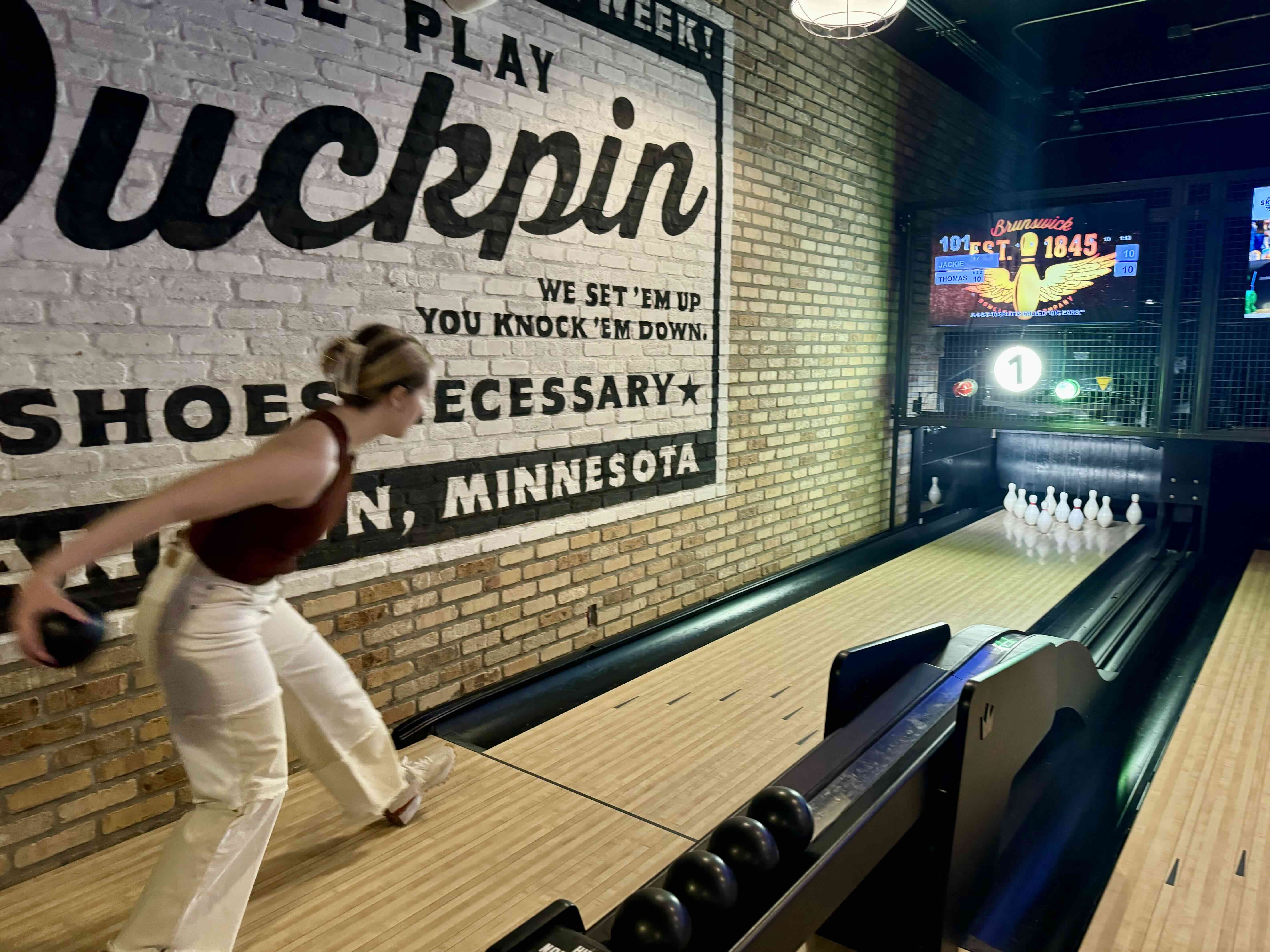 The author duckpin bowling in Duluth