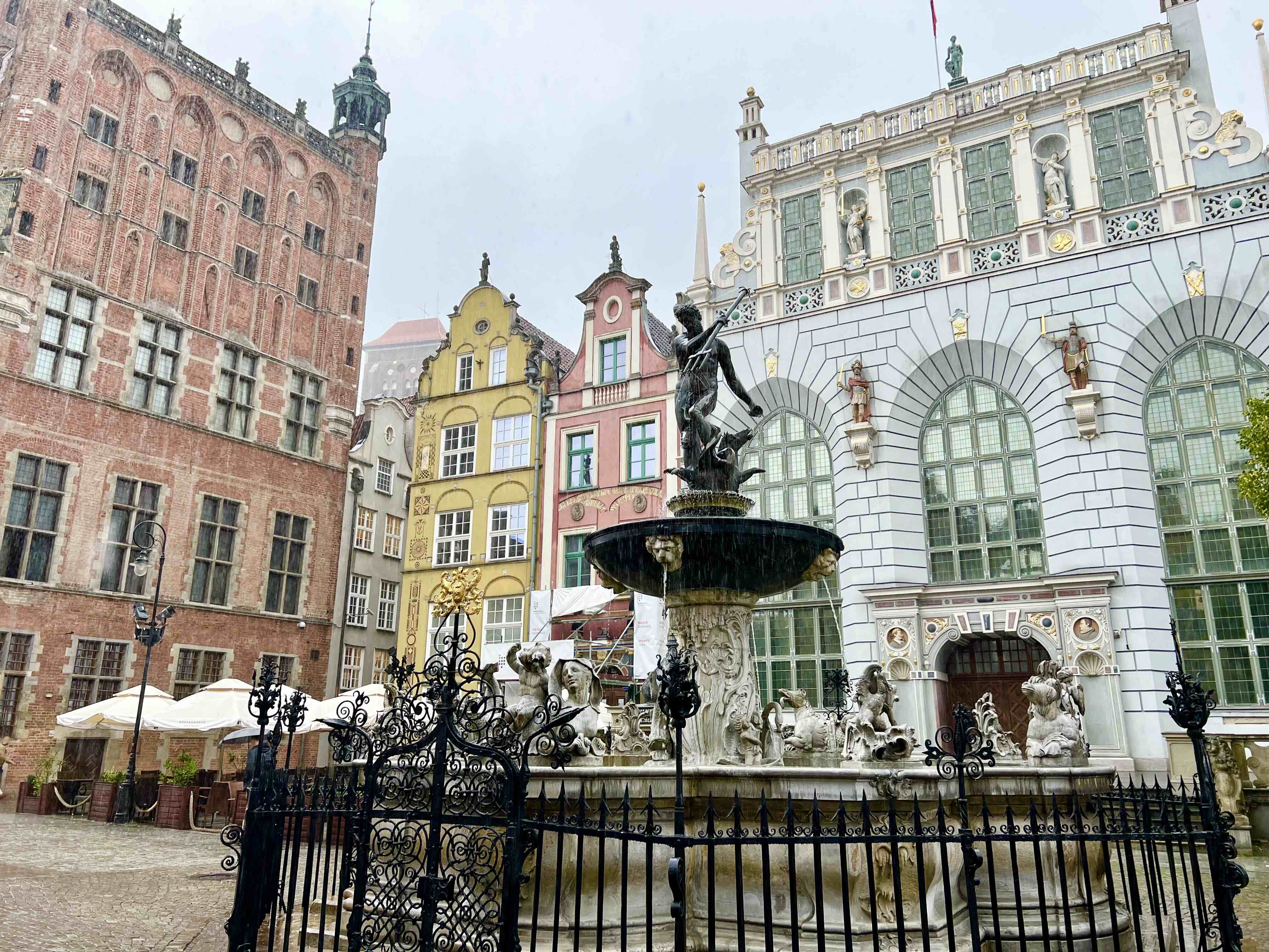 Neptune's Fountain in Gdansk, Poland