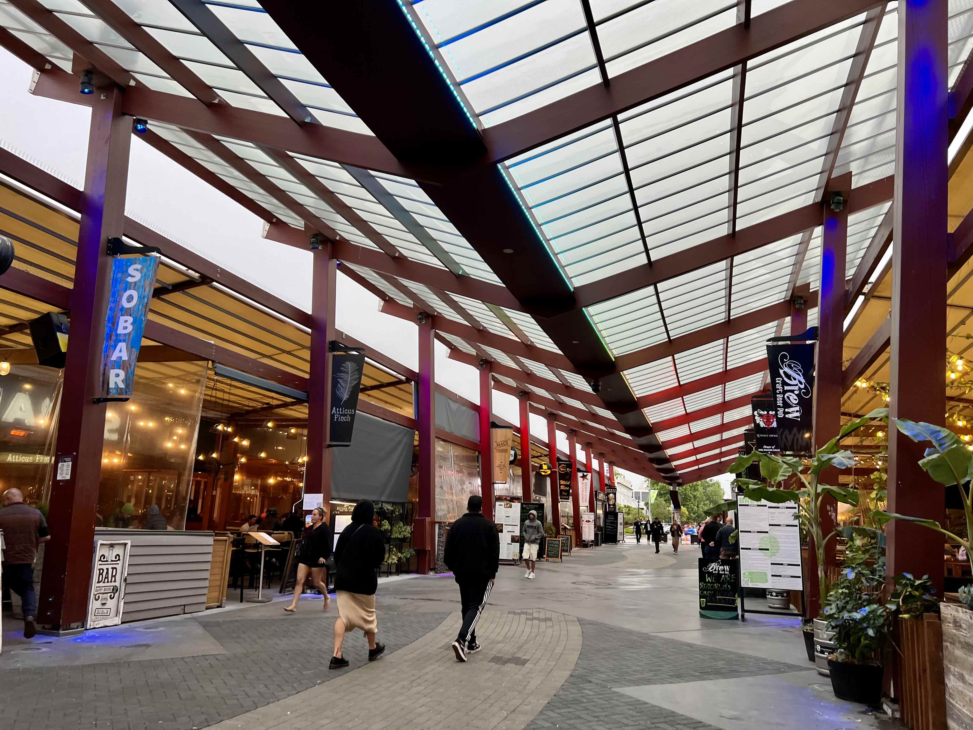 Restaurant Row in Rotorua, New Zealand