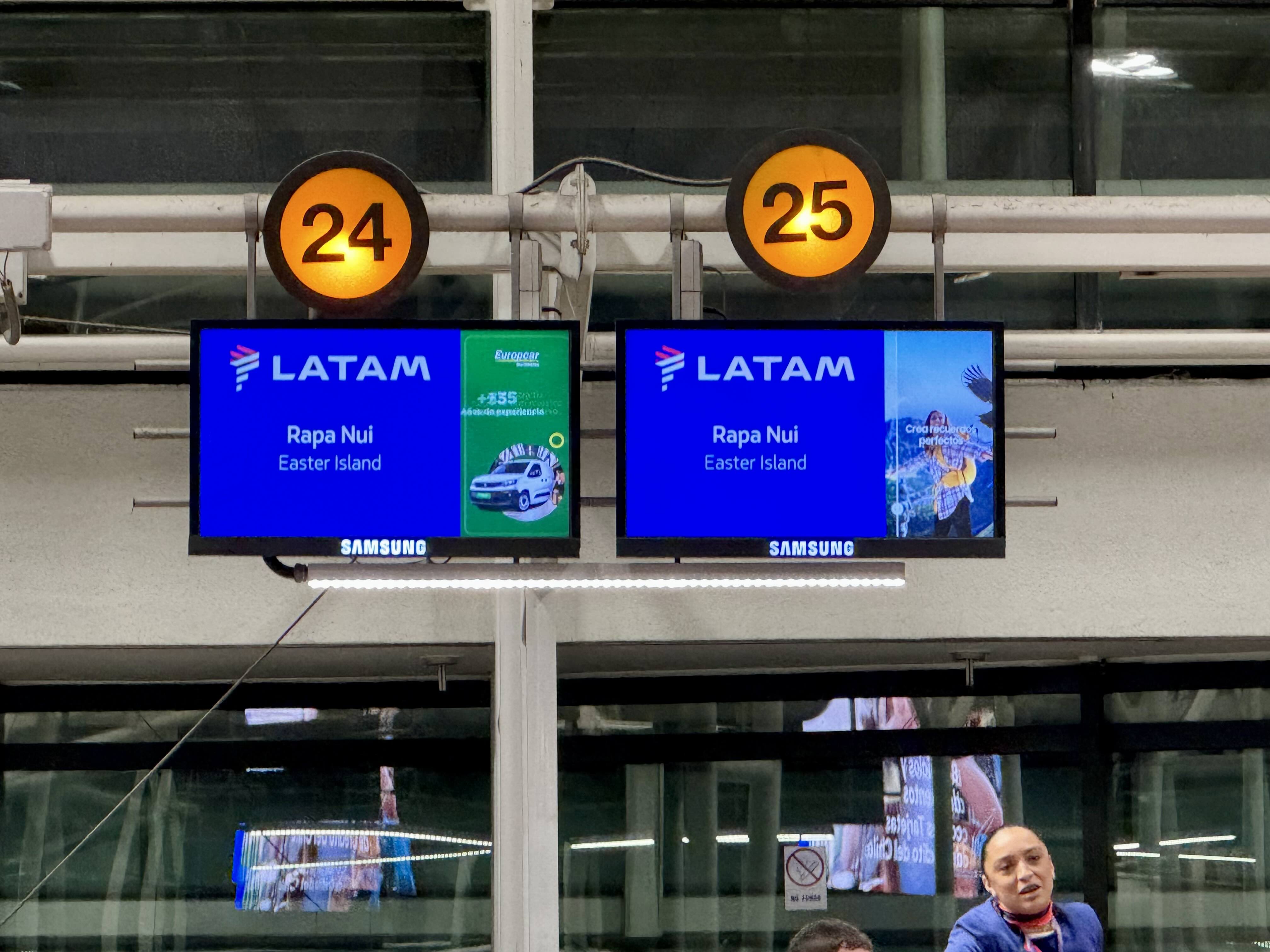 SCL airport Easter Island flight check in desk