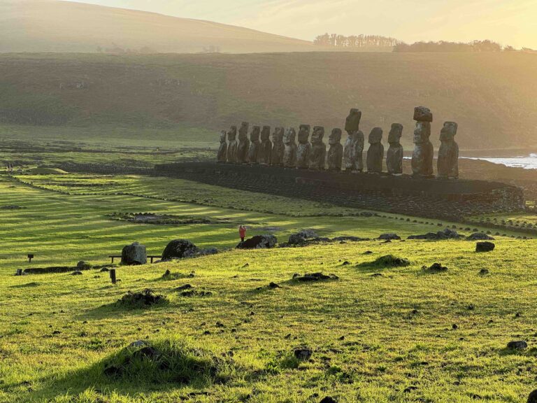 Tongariki on Easter Island at sunrise