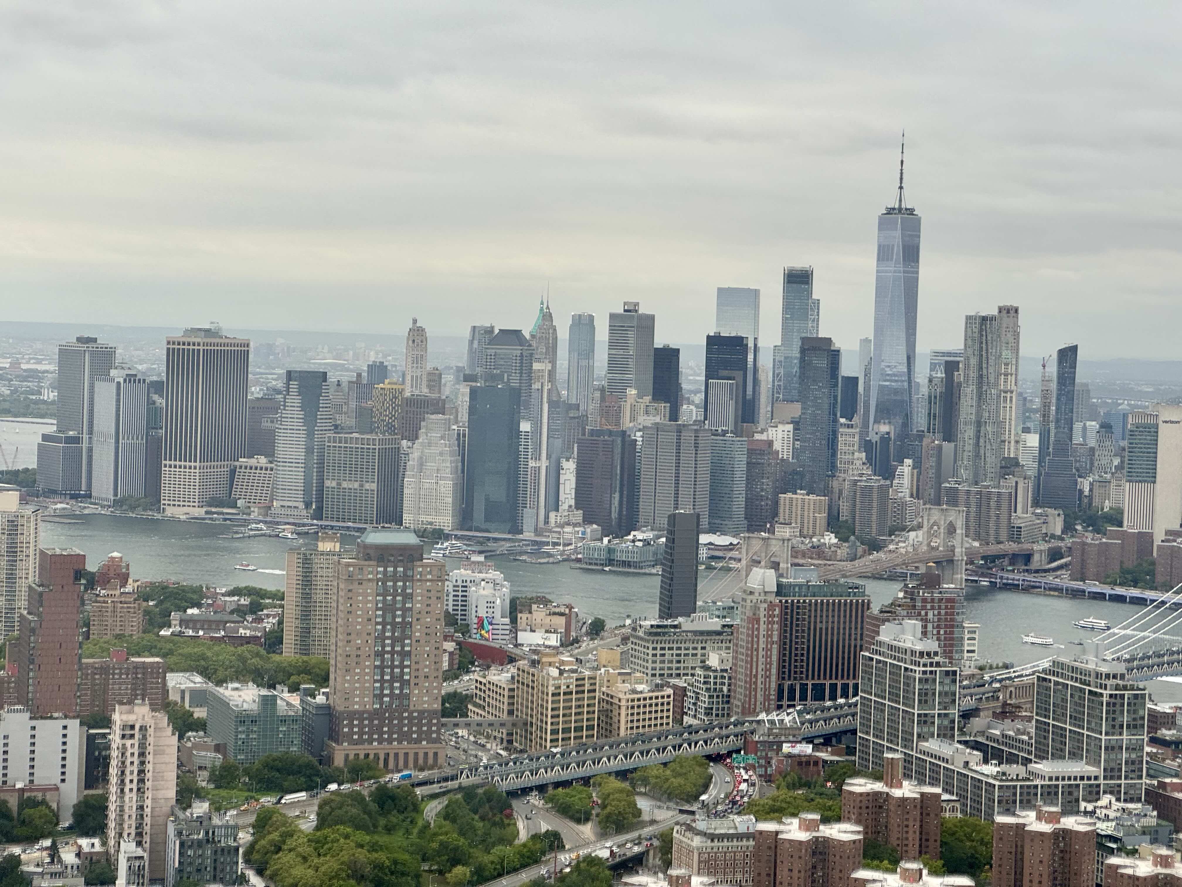 View of Manhattan from BLADE helicopter on the way to JFK