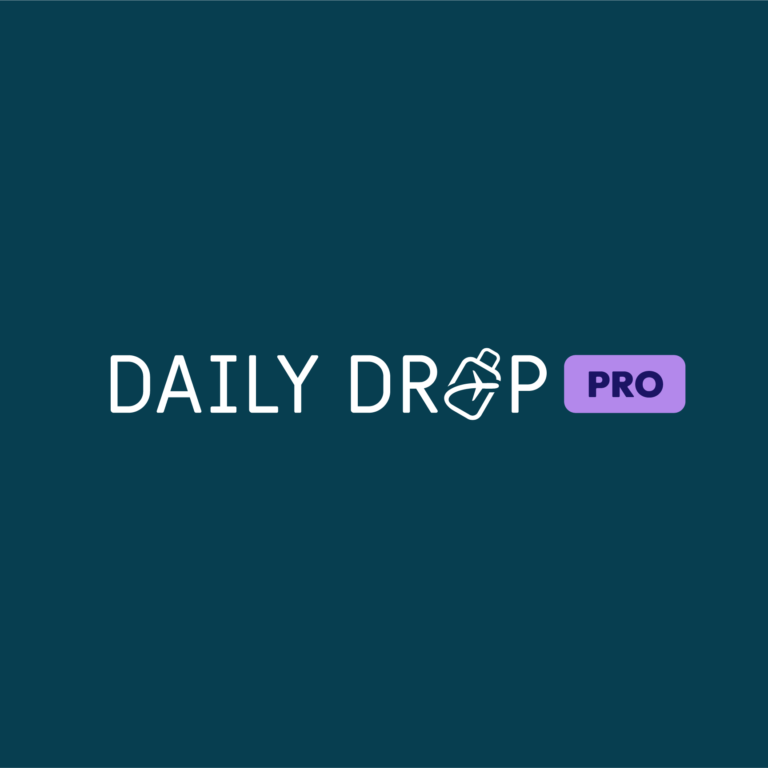 Daily Drop Pro logo on blue background